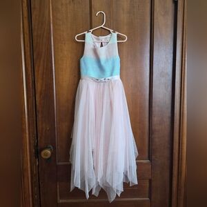 Elegant Blue and Pink Kids Dress